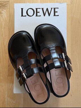 Loewe Campo Mary Jane Mules Black size 39